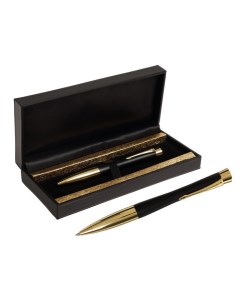 Ручка подарочная шариковая, в кожзам футляре ПБ U, поворотная, корпус чёрный с золотом Calligrata