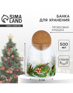 Банка для хранения новогодняя «Зимние истории», стекло, 500 мл Дорого внимание