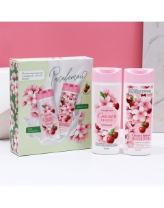 Подарочный набор косметики «Расцветай!», гель для душа и шампунь для волос, 2×250 мл Чистое счастье