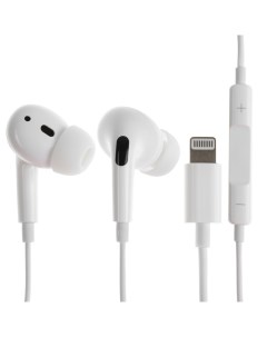 Наушники BYZ S858, проводные, вакуумные, Lightning, кабель 1.2 м, белые Byz