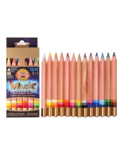 Карандаши цветные многоцветные jumbo MAGIC 3404, 12 шт., с ластиком и точилкой, в картонной упаковке, с европодвесом Koh-i-noor