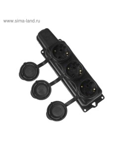 Розетка штепсельная переносная "" РП 16-334, трёхместная, с з/к, брызгозащищенная Элект