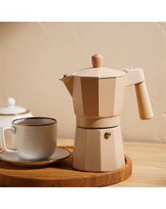 Кофеварка гейзерная SL Home «Ферамо», 300 мл, 11×15.5×20 см, бежевая Sima-land home
