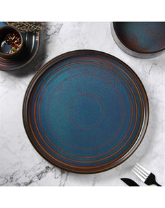 Подстановочная тарелка Garland, d=27.5 см, фарфор, синяя, коричневая Magistro