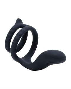 Эрекционное кольцо с вибрацией, софт-силикон, d=3.8 см, черный Оки-чпоки