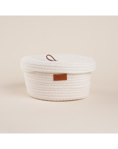 Корзина для хранения SL Home «Бэлл», плетёная, ручной работы, большая, 32×32×16 см, белая Sima-land home