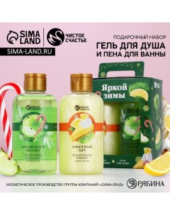 Подарочный набор новогодний женский «Яркой зимы»: гель для душа и пена для ванны, 2×300 мл Чистое счастье