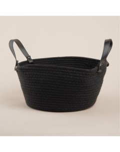 Корзина для хранения SL Home «Луиза», плетёная, ручной работы, 33×33×16 см, чёрная Sima-land home