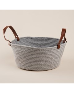 Корзина для хранения SL Home «Луиза», плетёная, ручной работы, 33×33×16 см, серая Sima-land home
