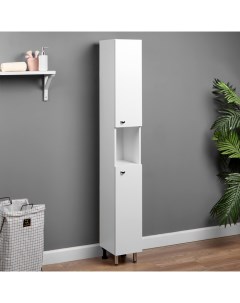 Шкаф - пенал для ванной комнаты "Вега 2400" белый, 24×30×181 см Клик мебель