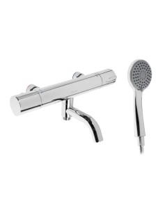 Смеситель для ванны Accoona A62305, двухвентильный, термостатический, душевой набор, хром
