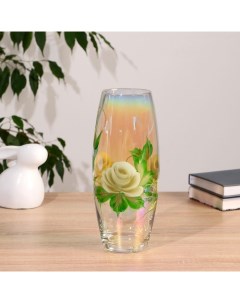 Ваза FLORA «Белая роза» (дымка), d=8 см, 11.5×26 см, стекло, МИКС Керамикс