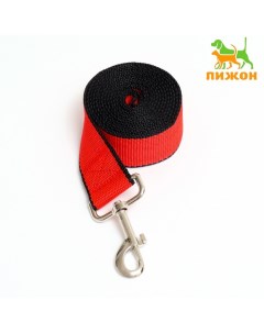 Поводок 2 м × 4 см, красно-чёрный Пижон