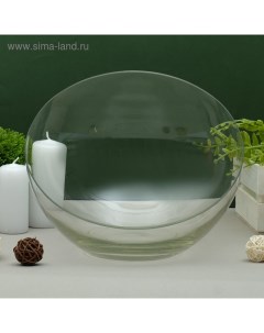 Ваза «Анабель», шаровая с косым резом, d=25 см, h=20 см, стекло, прозрачная Evis