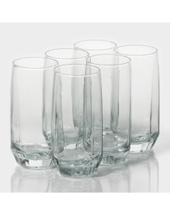 Набор стаканов «Алмаз», 385 мл, 6.2×14.2 см, 6 шт., стекло, прозрачный Lav