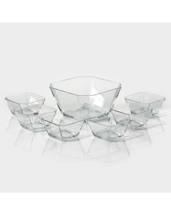 Салатники «Карен», набор 7 шт.: салатники 300 мл, d=10.6 см (6 шт.), салатник 1.9 л, d=19.6 см (1 шт.), стекло Lav