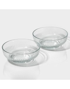 Салатники «Токио», d=17 см, набор 2 шт., стекло, прозрачные Lav