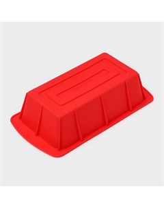 Форма для выпечки «Хлеб», силикон, 25.5×13×5 см, внут.размер 20.5×11 см, красная Доляна