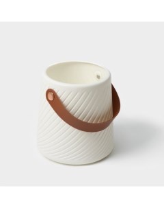 Ваза для цветов «Ведёрко», пластик, 1.8 л, 15×14.5×12.5 см, белая Ladо́m