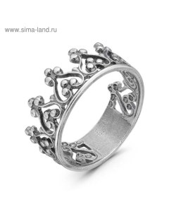 Кольцо «Корона», посеребрение с оксидированием, 19 размер Красная пресня