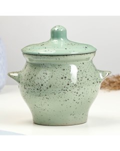 Горшочек для запекания «Гармония», 650 мл, 12×12 см, зелёный Борисовская керамика