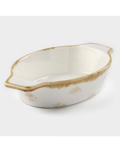 Форма для запекания Organic Gold, 500 мл, 22×13×4.5 см, овальная, фарфор, белое Доляна