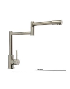 Смеситель для кухни Accoona A44090, однорычажный, складной излив, нержавеющая сталь, хром
