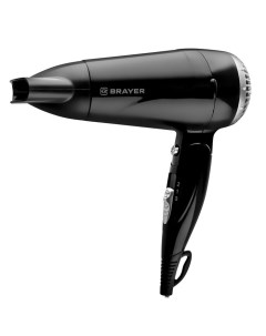Фен BRAYER 3024BR, 1600 Вт, 2 скорости, 1 температурный режим, концентратор, чёрный Brayer