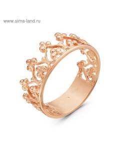 Кольцо позолота «Корона», 17 размер Красная пресня