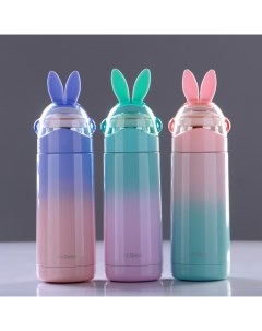 Термос «Кролик», 350 мл, 26×7 см, сохраняет тепло 8 ч, с помпой, нержавеющая сталь, МИКС Мастер к