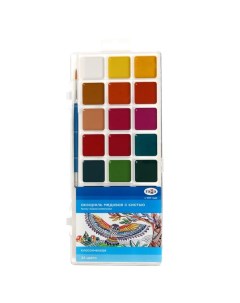 Акварель медовая «. Классическая», 24 цвета, с кистью, пластик Гамма