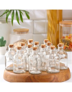 Набор баночек для специй «Парфе», 125 мл, 5.8×10.4 см, с пробковой крышкой, 12 шт., стекло Доляна