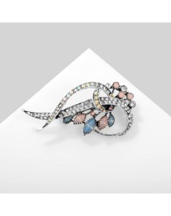 Брошь «1000 и 1 ночь» завитки, цветная в серебре Qf