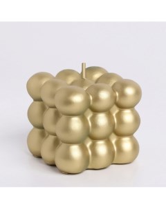 Свеча фигурная лакированная в подарочной коробке "Бабл куб" Богатство аромата