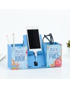 Органайзер для канцелярии с подставкой под телефон «Век живи, век учись», 23×7×14 см Дарим красиво