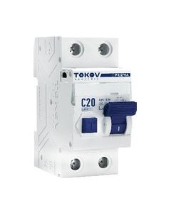 Дифференциальный автомат 2П (1P+N) 20А 30мА AC 6кА C / TKE-PZ60-RCBO-2-20-30-AC Tokov electric