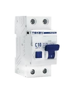 Дифференциальный автомат 2П (1P+N) 10А 30мА AC 6кА C / TKE-PZ60-RCBO-2-10-30-AC Tokov electric