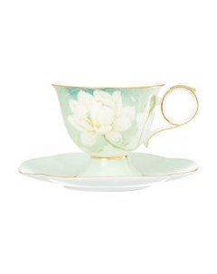 Чашка с блюдцем Винтаж Водяная лилия / DDT-TC9811-L1-889 Decor de table