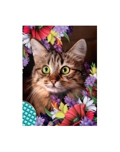 Набор алмазной вышивки Школа талантов Кот в цветах / 5099345