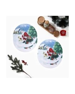 Набор сервировочных салфеток Этель Рождественский вечер 30x30 / 10649387