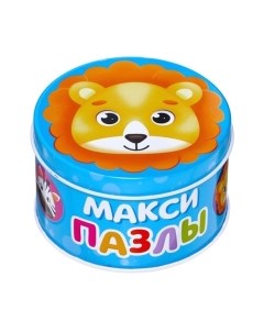 Развивающая игра Puzzle Time Милые зверята. Макси-пазлы в металлической коробке / 7860027 Puzzle time