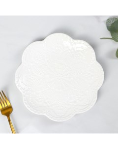 Тарелка обеденная «Сьюзен», d=20.5 см, фарфор, белая Доляна