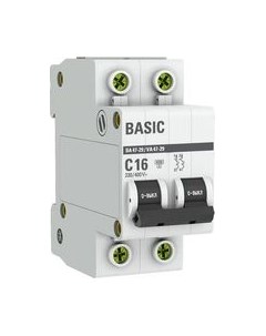 Выключатель автоматический EKF ВА 47-29 2P 16A (C) 4.5кА / mcb4729-2-16C Ekf