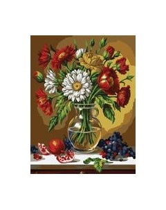 Картина по номерам Осенний букет / КК_53815 Три совы