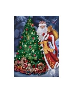 Набор алмазной вышивки Школа талантов Дед Мороз у елки / 9605310