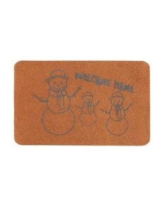 Коврик грязезащитный ComeForte Велюр Снеговики 50x80 Comeforte
