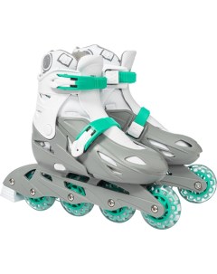 Роликовые коньки Kudo PW-128 M (р-р 35-38, бирюзовый/серый) Ricos