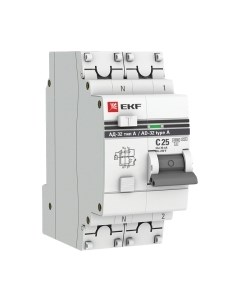 Дифференциальный автомат EKF PROxima АД-32 1P+N 25А/30мА / DA32-25-30-a-pro Ekf