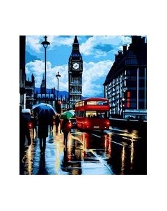 Картина по номерам Школа талантов Дождливая улица / 9898615