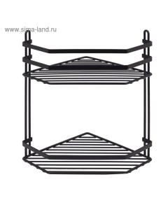 Угловая полка в ванную, размер 20х20х30 см, цвет чёрный матовый Tekno-tel